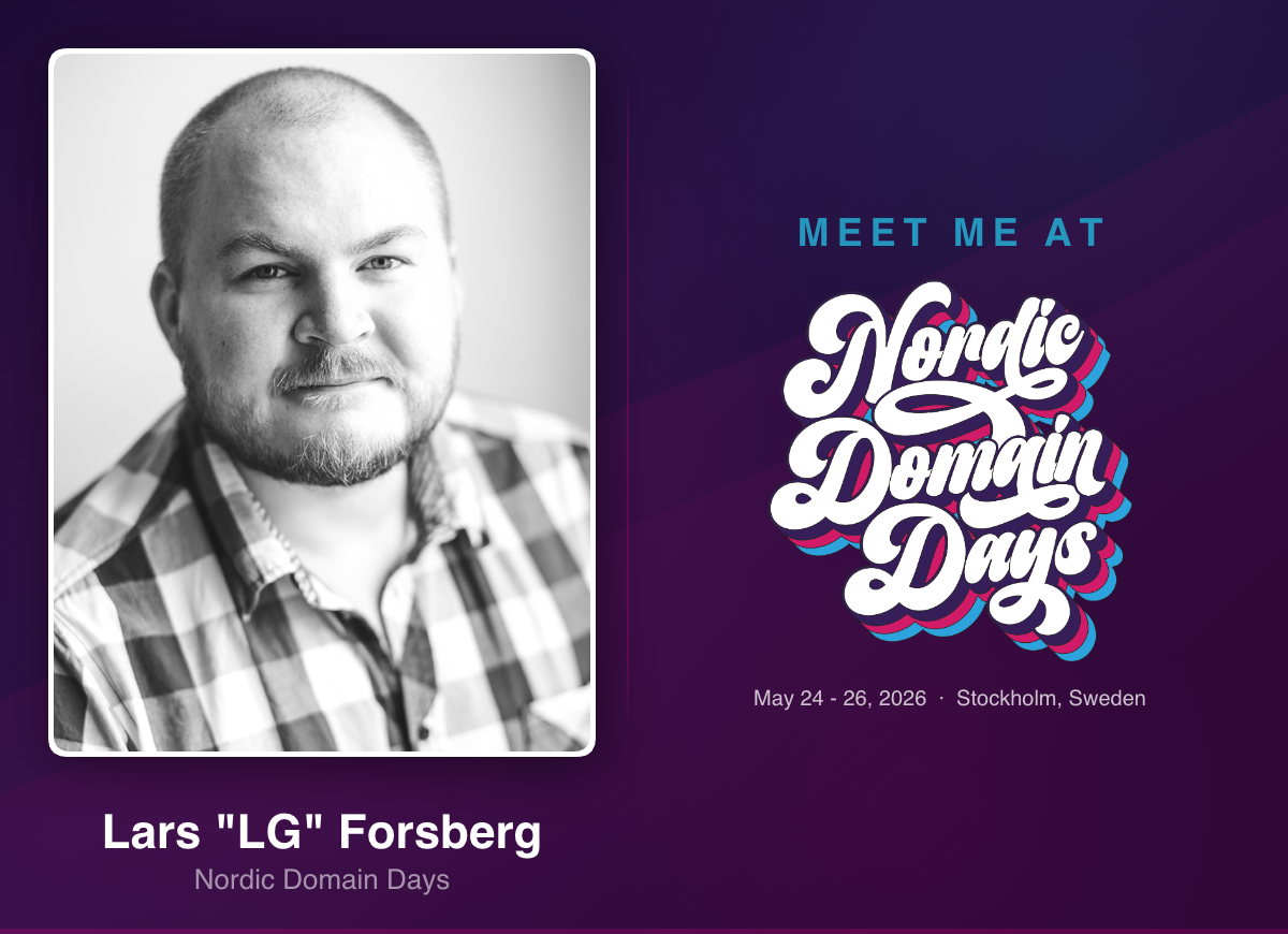Meet Me at Nordic Domain Days social badge
